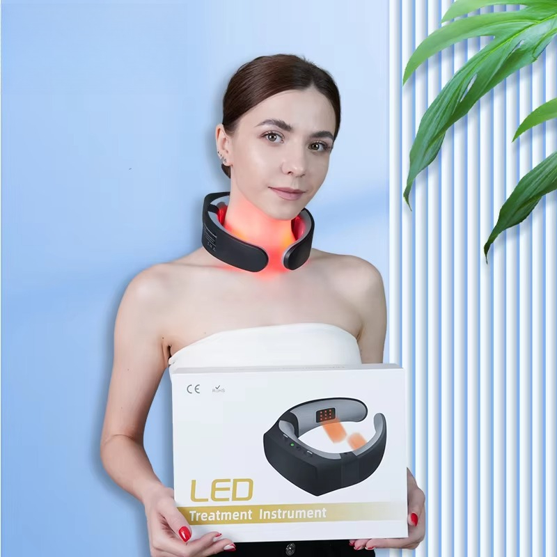 Red Light Therapy Device - Rotlichttherapie für den Hals, LED-Gesichtslichttherapiegerät, wiederaufladbares