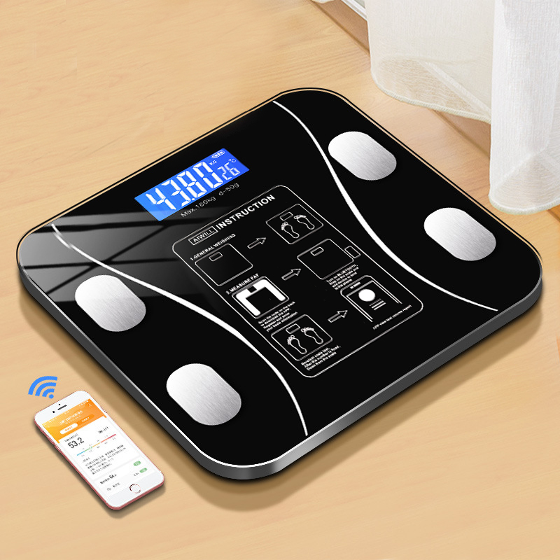 Digital Body Weight Scale - Körperfettwaage Smarte Kabellose Digitale Badezimmerwaage Körperzusammensetzungs-Analysegerät